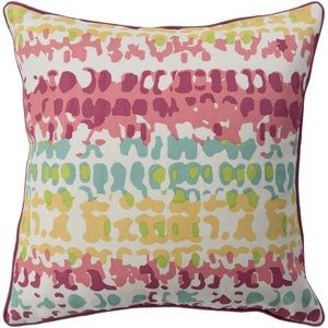 Surya NEW technicolor 18" square pillow cover set of 3 pink cotton woven TEC-023